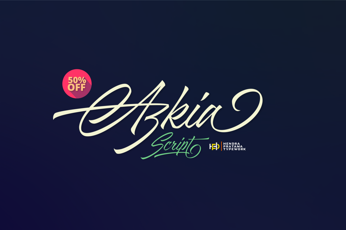 Azkia Script Font Poster 1