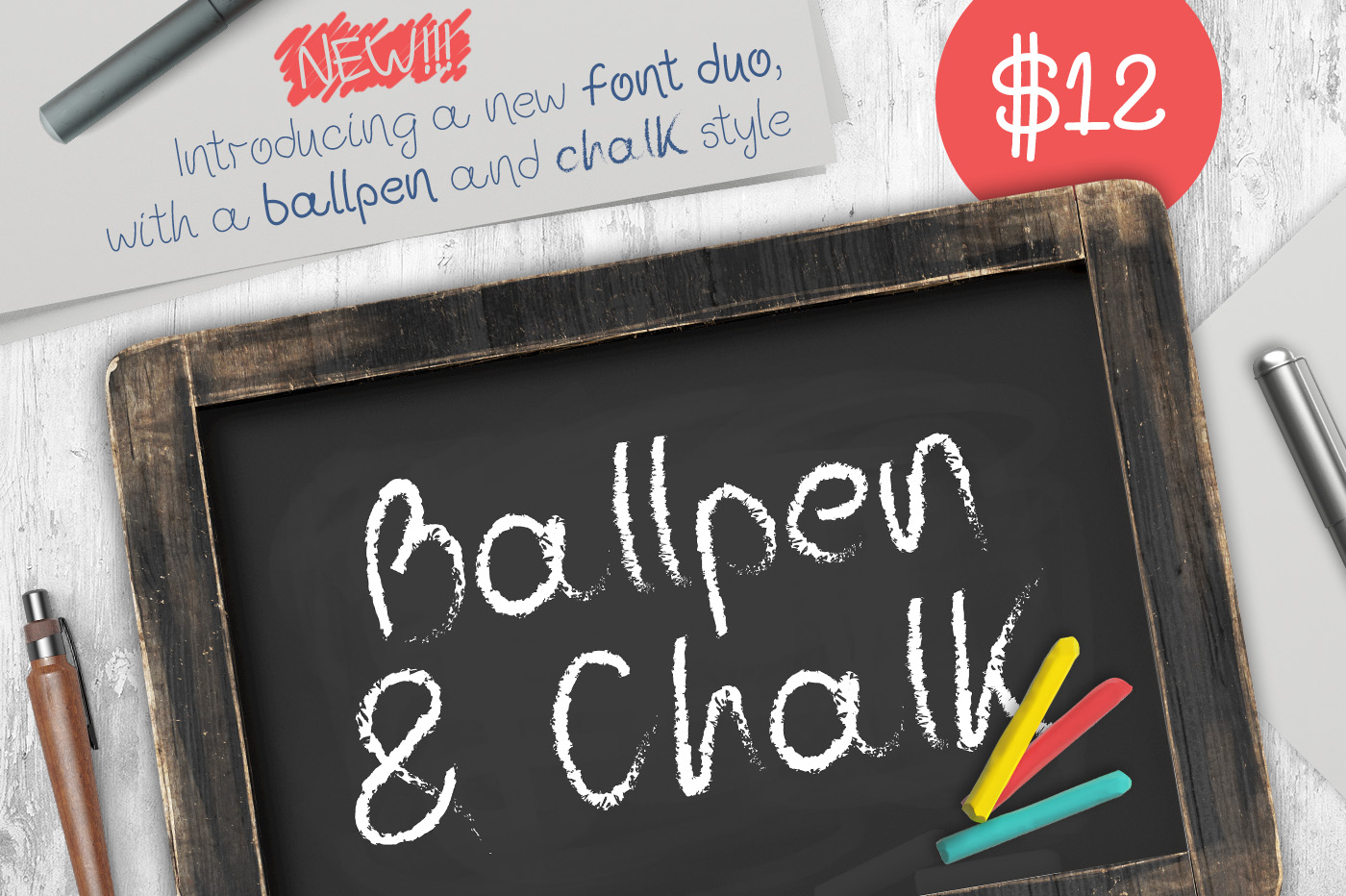 Ballpen and Chalk Font Poster 1