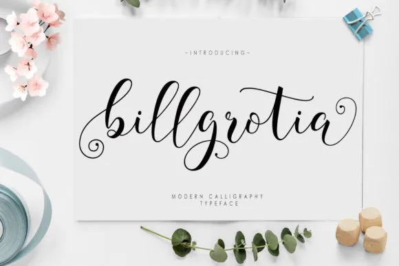 Billgrotia Script Font Billgrotia Script Font Poster 1