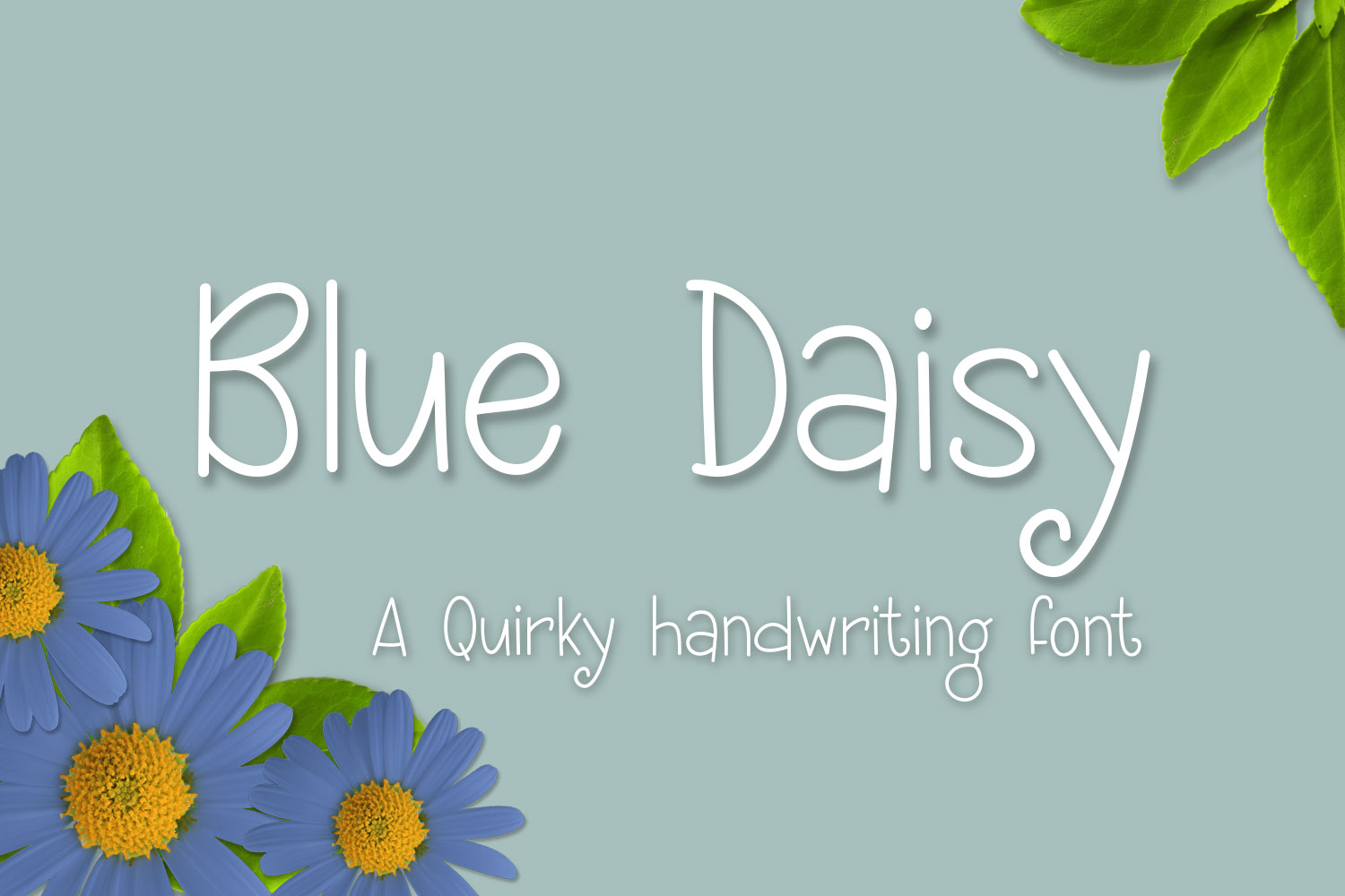 Blue Daisy Font Poster 1
