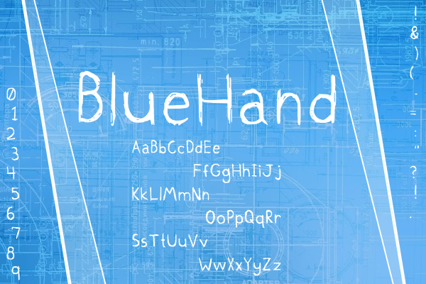 BlueHand Font Poster 1