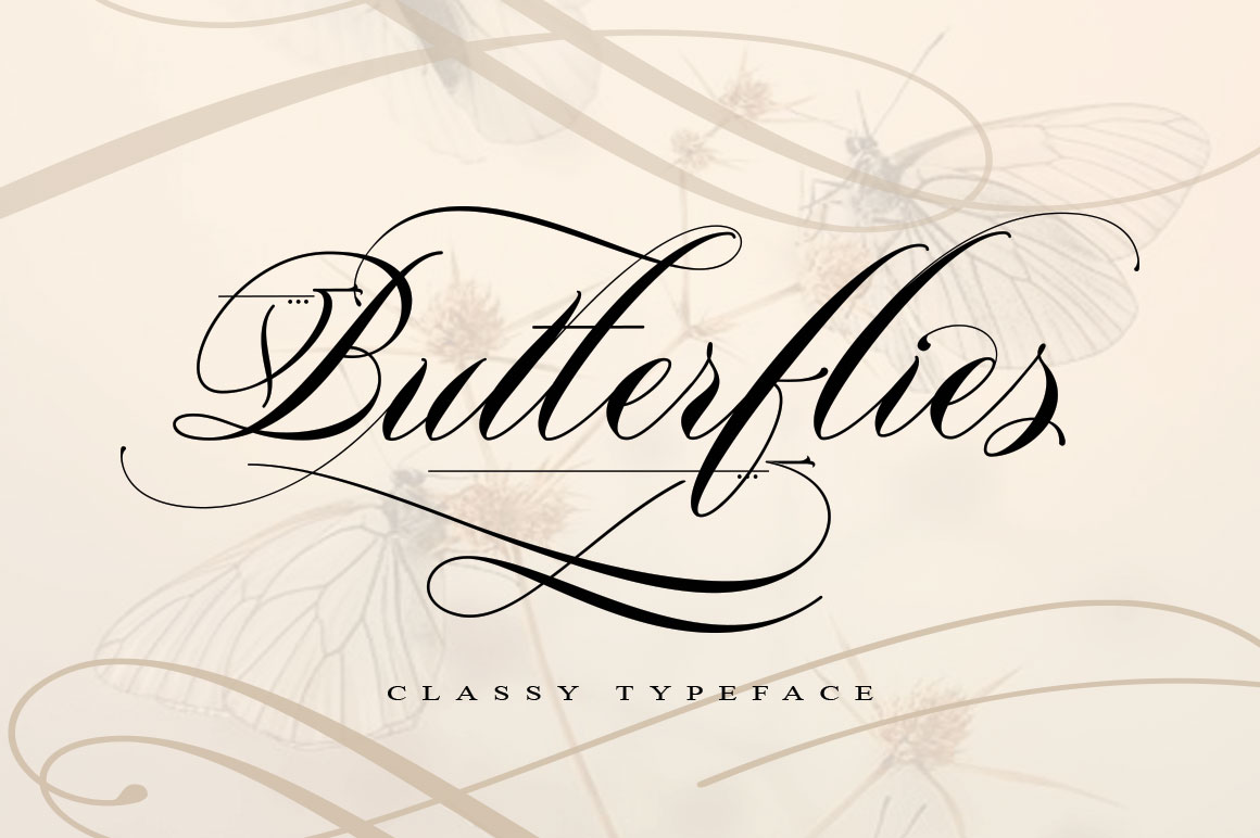 Butterflies Font Poster 1