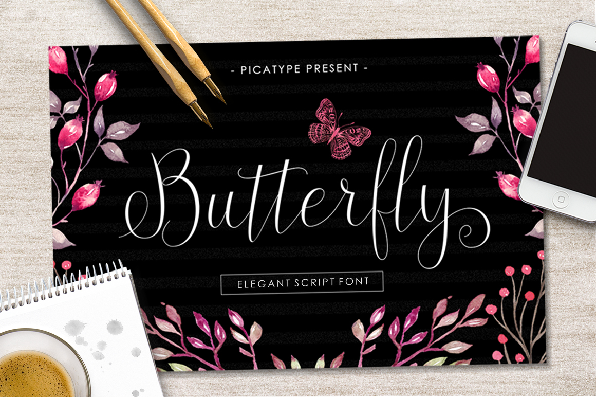 Butterfly Script Font Poster 1