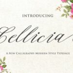 Elegant Cellicia font showcasing its delicate curves and fine detailing