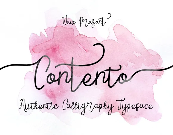 Contento Script Font Contento Script Font Poster 1