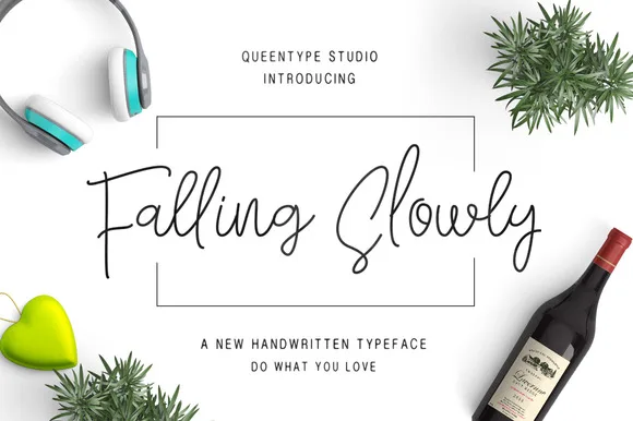 Falling Slowly Font Falling Slowly Font Poster 1