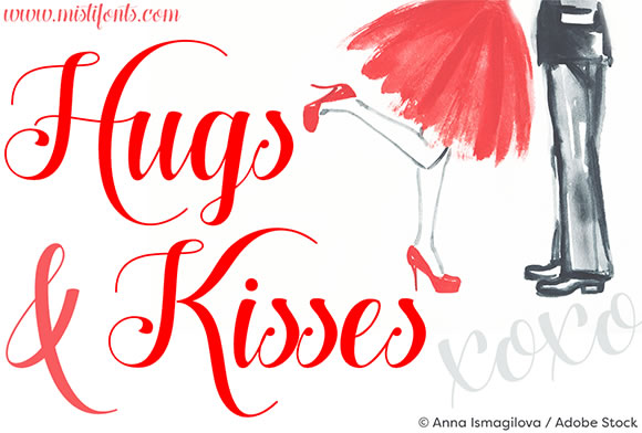 Hugs and Kisses Font Poster 1