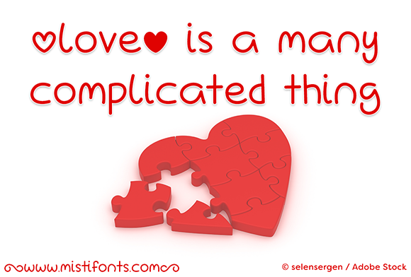 Love is a Many Complicated Thing Font Poster 1