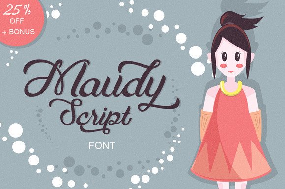 Maudy Script Font Poster 1