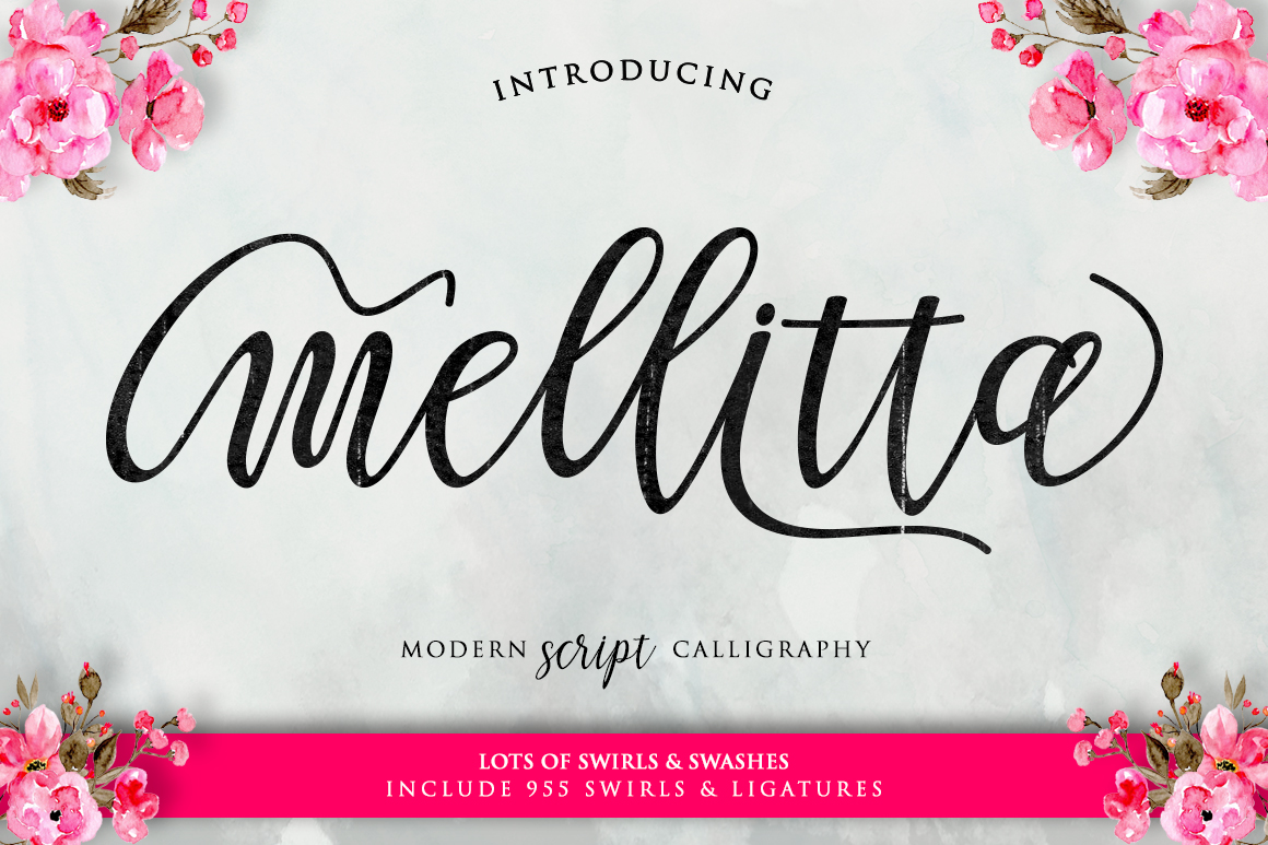 Mellitta Script Font Poster 1