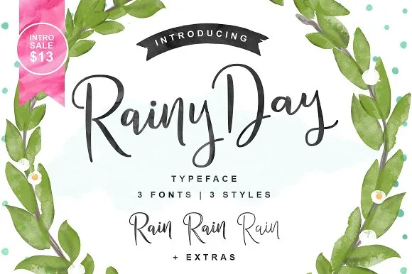 Rainy Day Font Rainy Day Font Poster 1