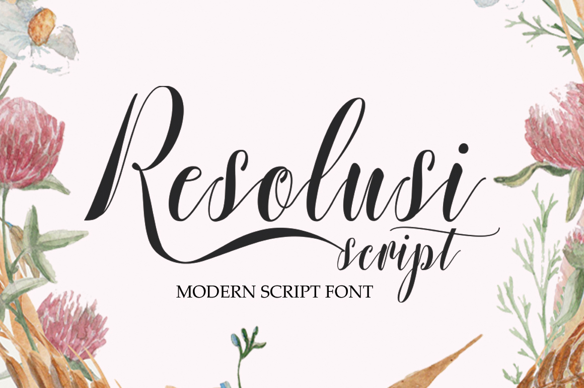 Resolusi Script Font Poster 1