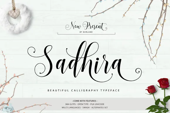 Sadhira Script Font Sadhira Script Font Poster 1
