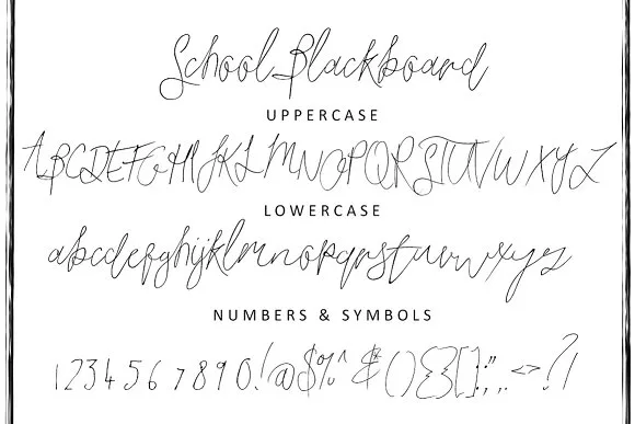 School Blackboard Font School Blackboard Font Poster 1