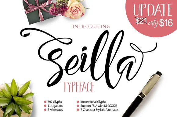 Seilla Script Font Seilla Script Font Poster 1