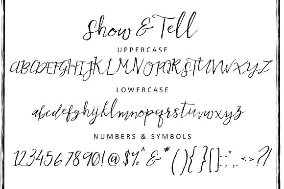 Show & Tell Font Poster 1