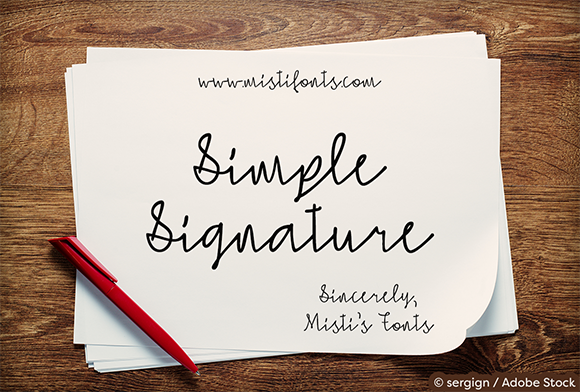 Simple Signature Font