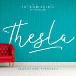 Thesla Script Font Poster 1