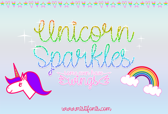 Unicorn Sparkles Font Poster 1