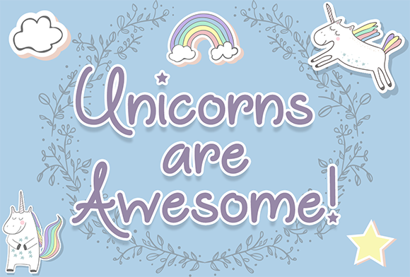 Unicorns Are Awesome Font Poster 1