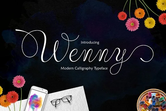 Wenny Script Font Wenny Script Font Poster 1