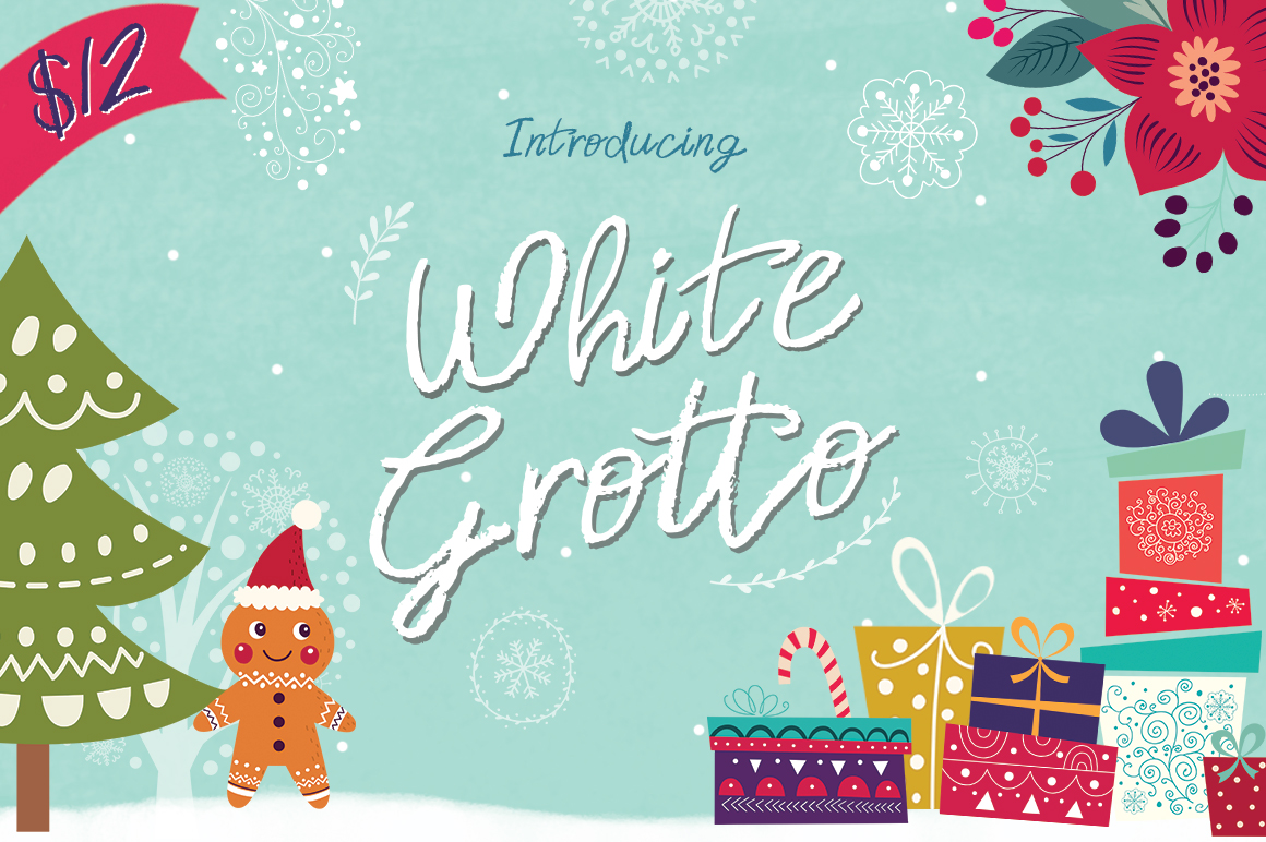 White Grotto Font Poster 1