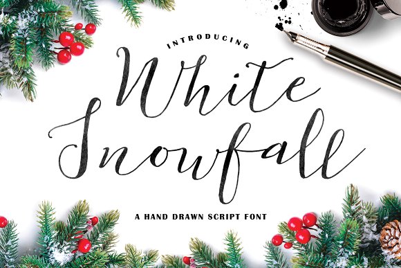 White Snowfall Font Poster 1