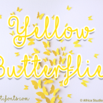 Yellow Butterflies Font Poster 1
