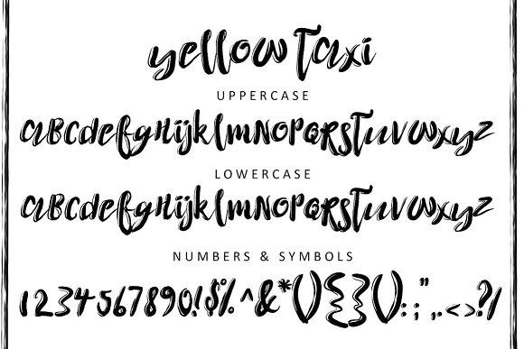 Yellow Taxi Font Poster 1