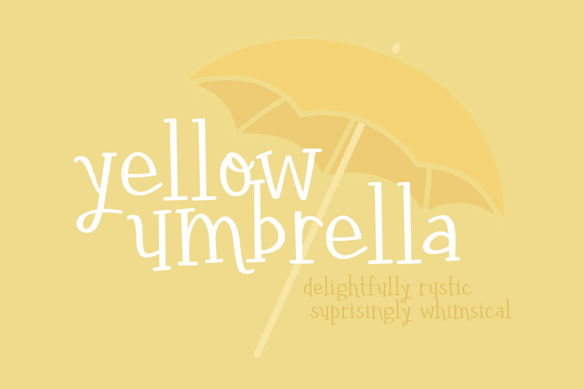 Yellow Umbrella Font Poster 1