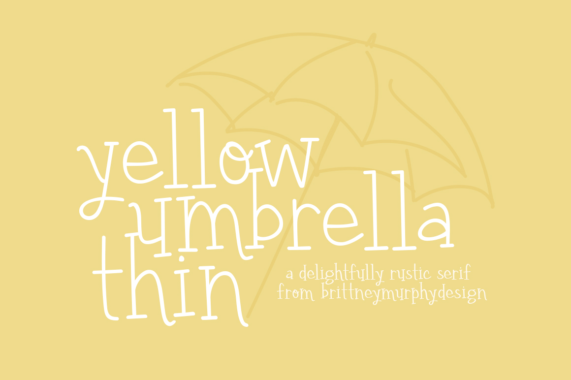 Yellow Umbrella Thin Font Poster 1