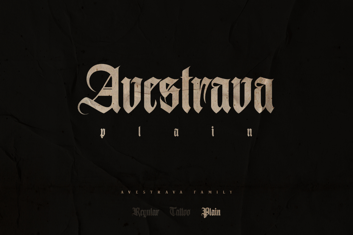 Avestrava Plain Font Poster 1