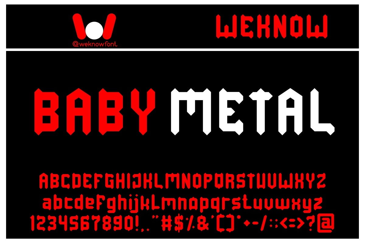 Baby Metal Font Poster 1