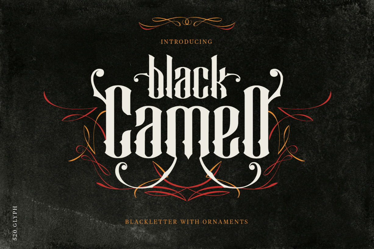 Black Cameo Font Poster 1
