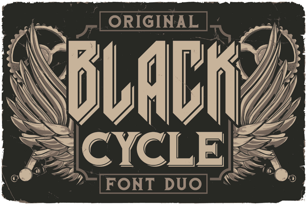 Black Cycle Font Poster 1