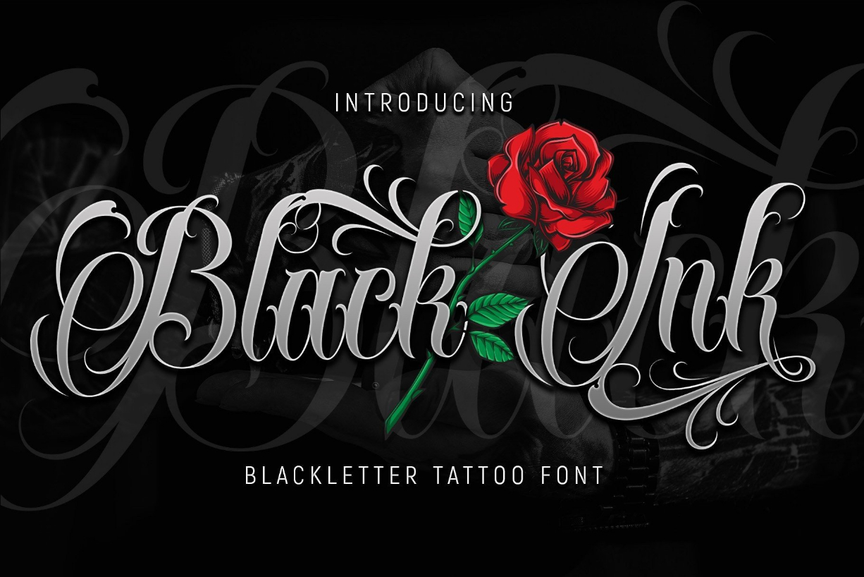 Black Ink Font Poster 1