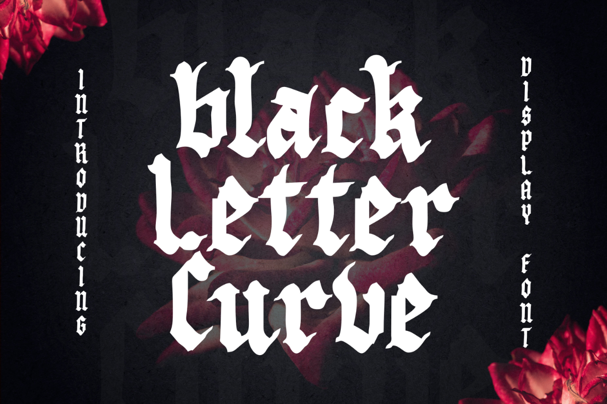 Black Letter Curve Font Poster 1