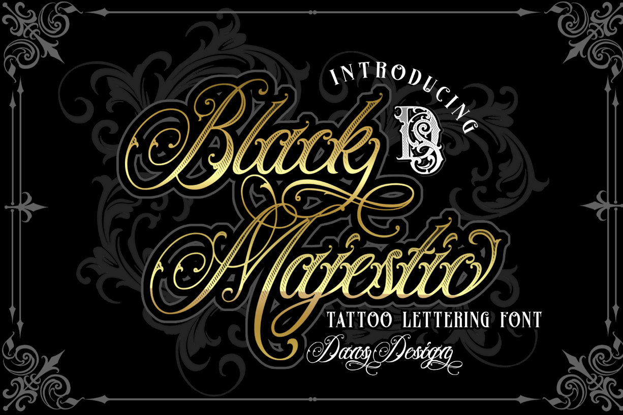Black Majestic Font Poster 1