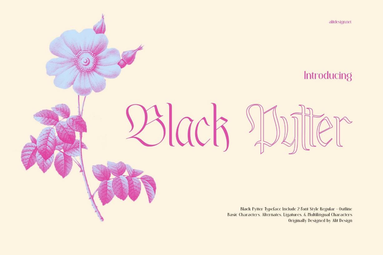 Black Pytter Font Poster 1