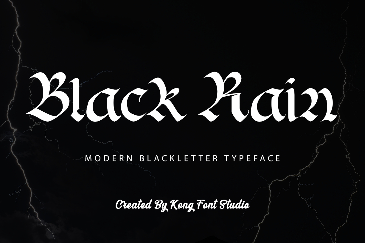 Black Rain Font Poster 1
