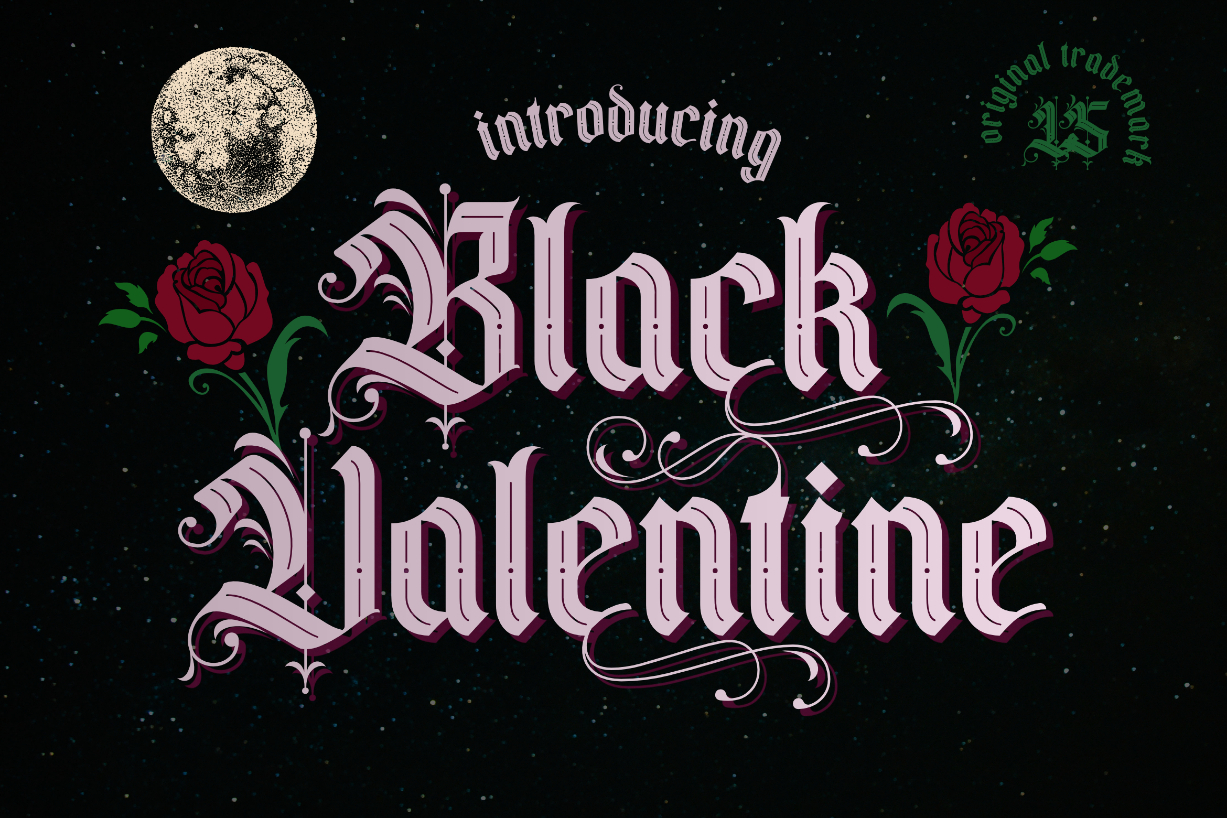 Black Valentine Font Poster 1