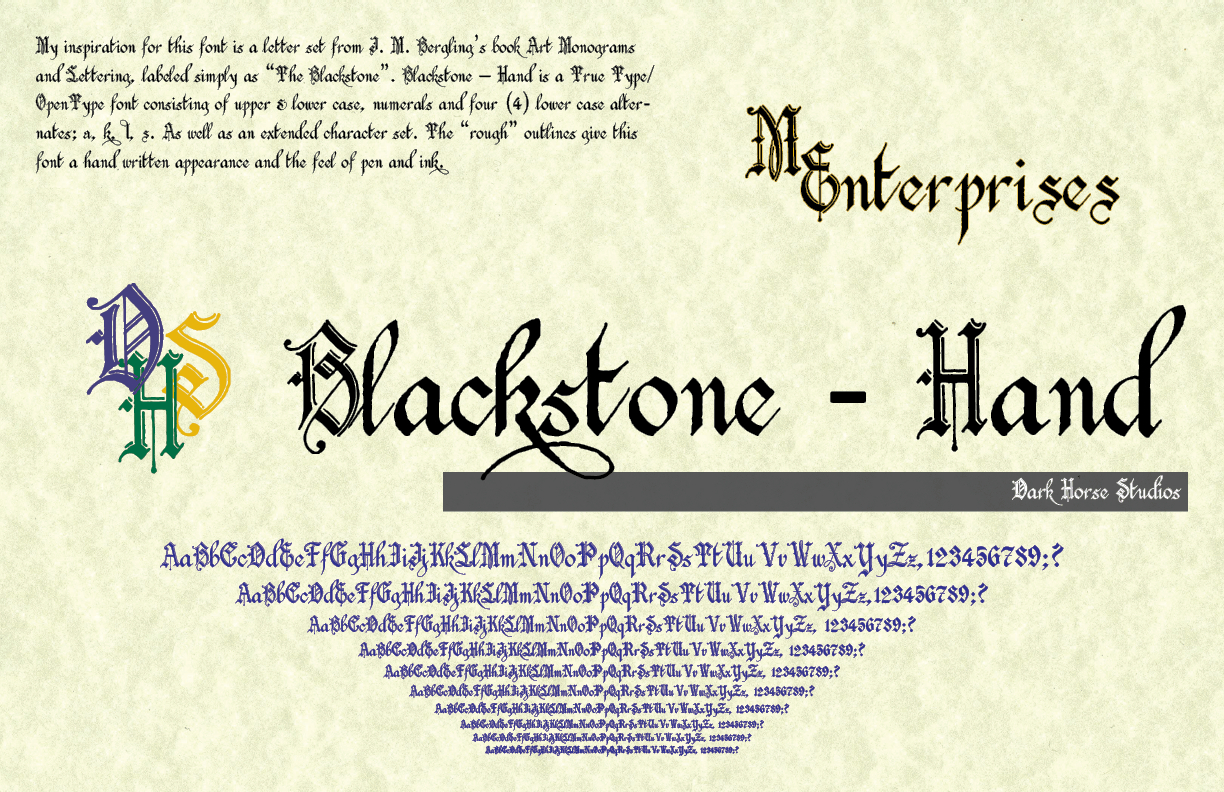 Blackstone Hand Font