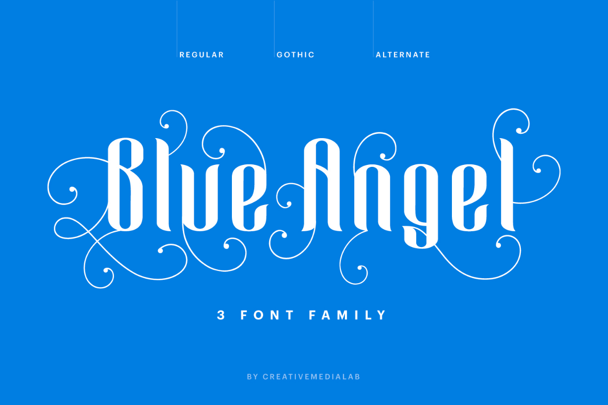 Blue Angel Font Poster 1