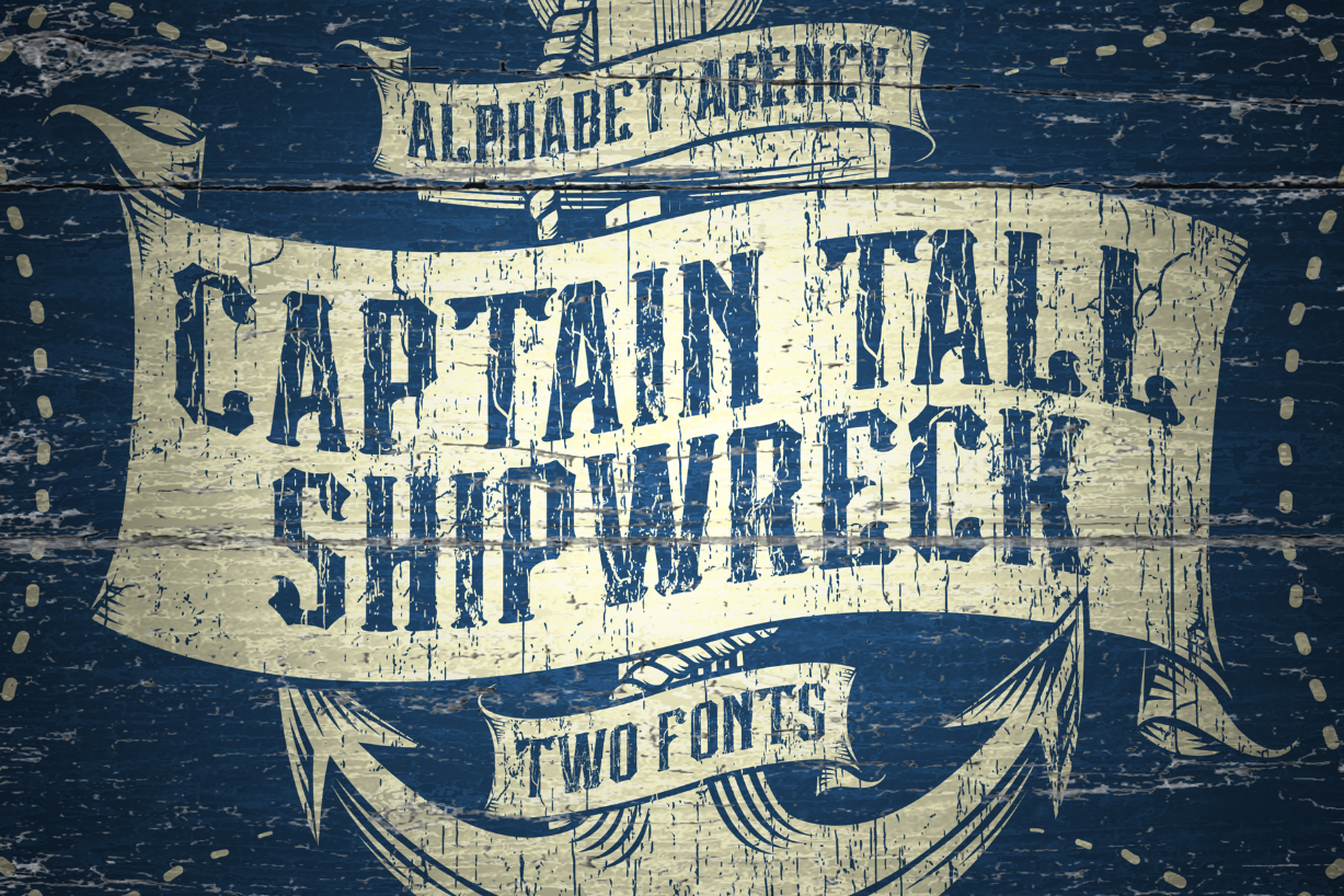 Captain Tall Ship Font Poster 1