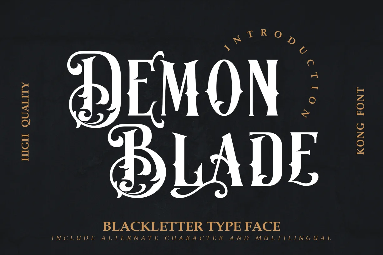 Demon Blade Font Demon Blade Font Poster 1