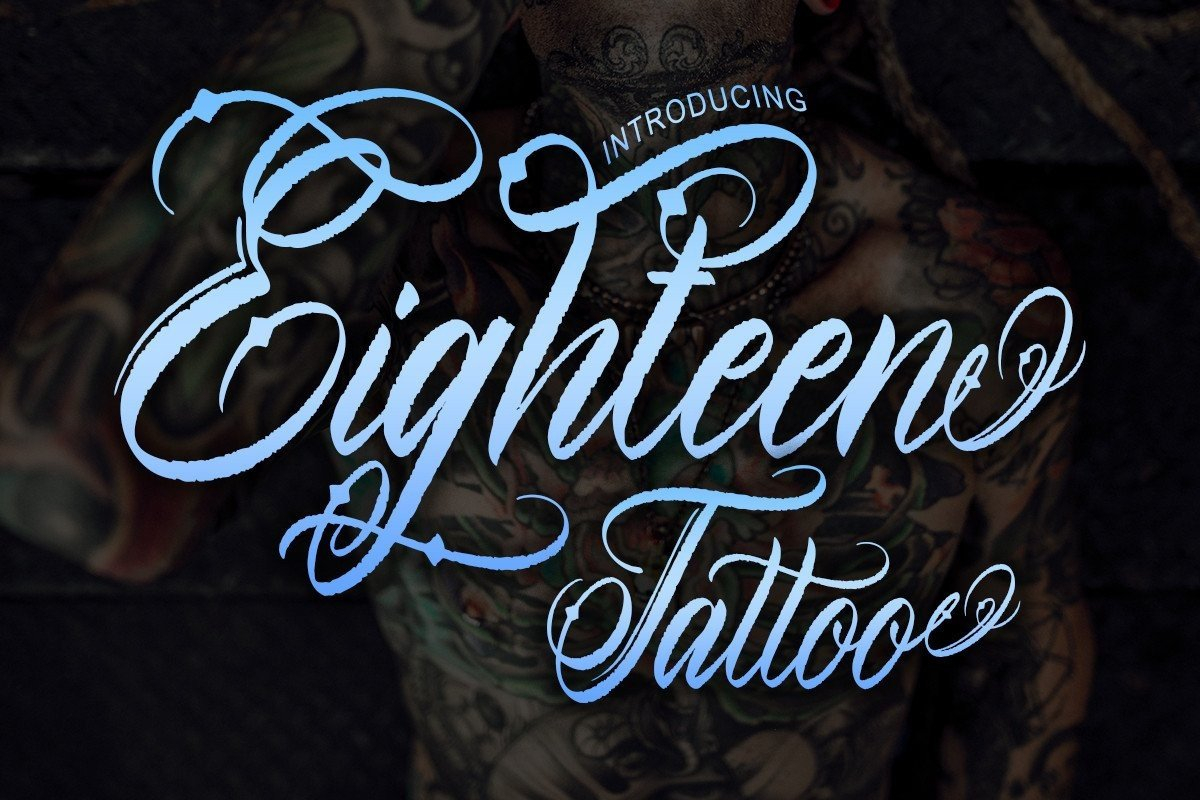 Eighteen Tattoo Font