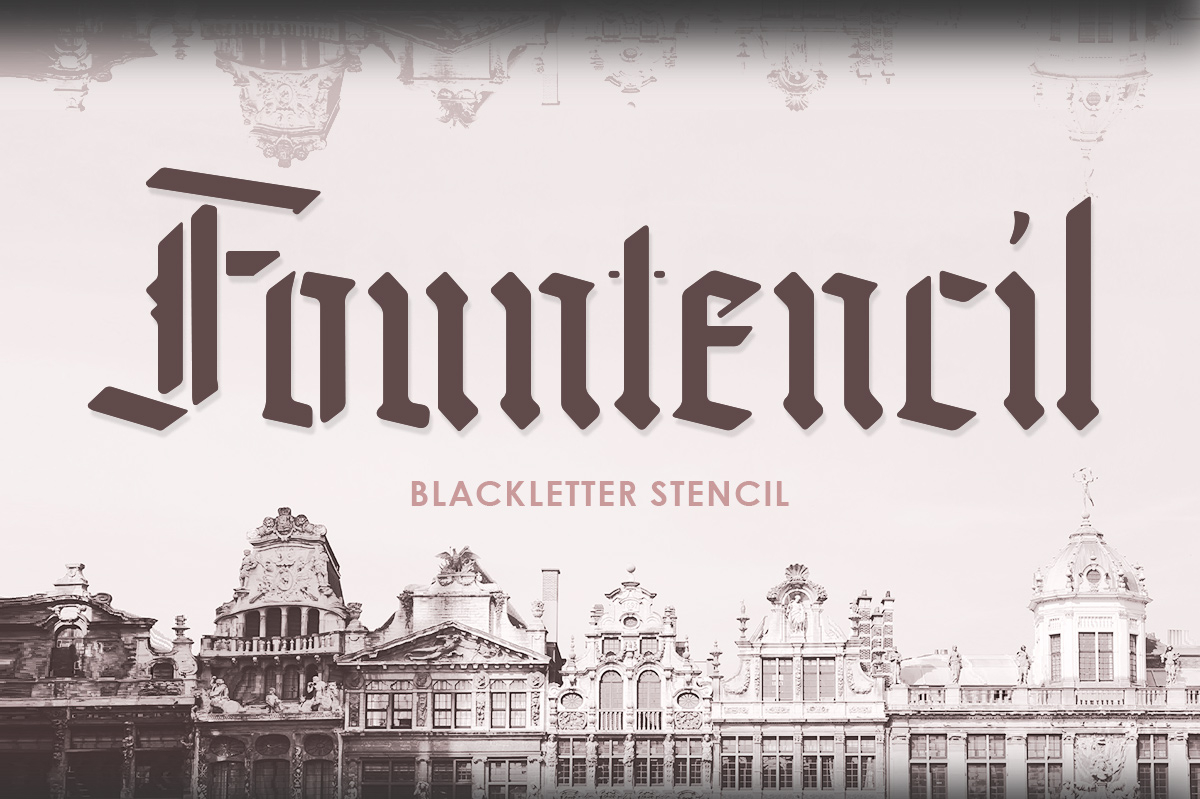 Fountencil Font Poster 1