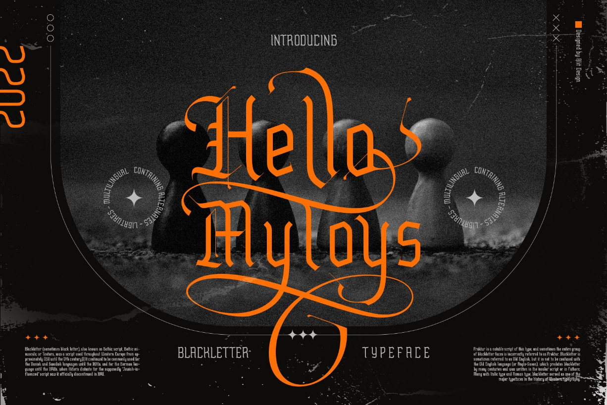 Hello Mytoys Blackletter Font