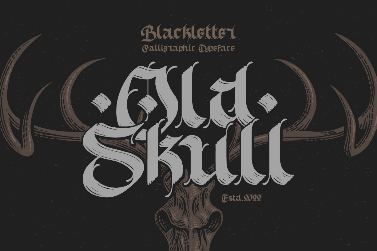 Old Skull Font Poster 1