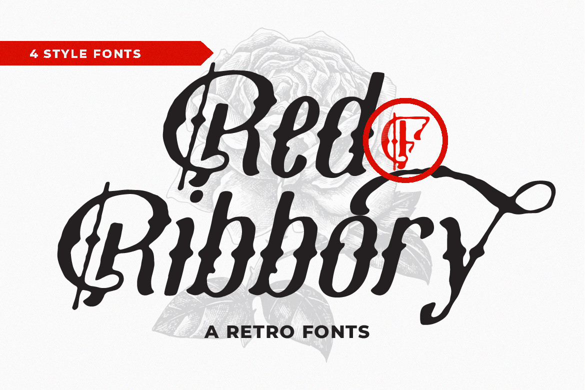 Red Ribbory Font Poster 1